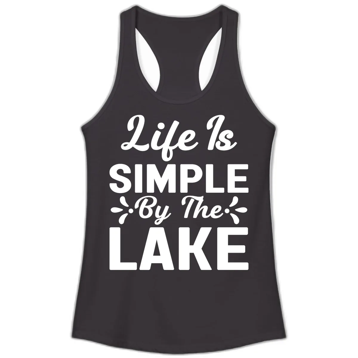 Life Is Simple By The Lake Ladies Tank in Black
