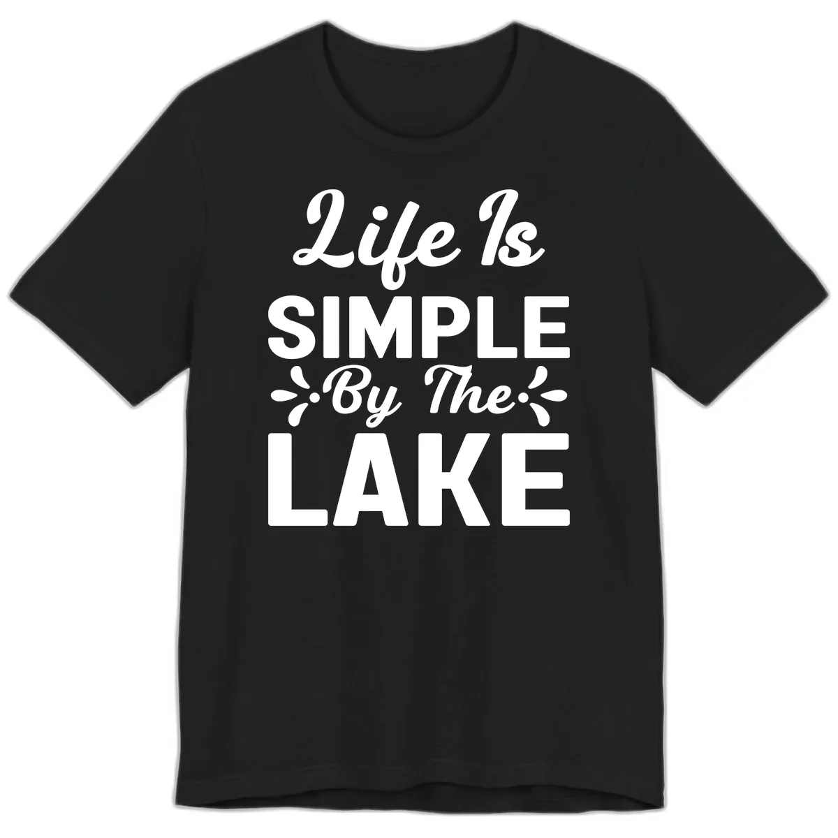 Life Is Simple By The Lake Premium T-Shirt in Black