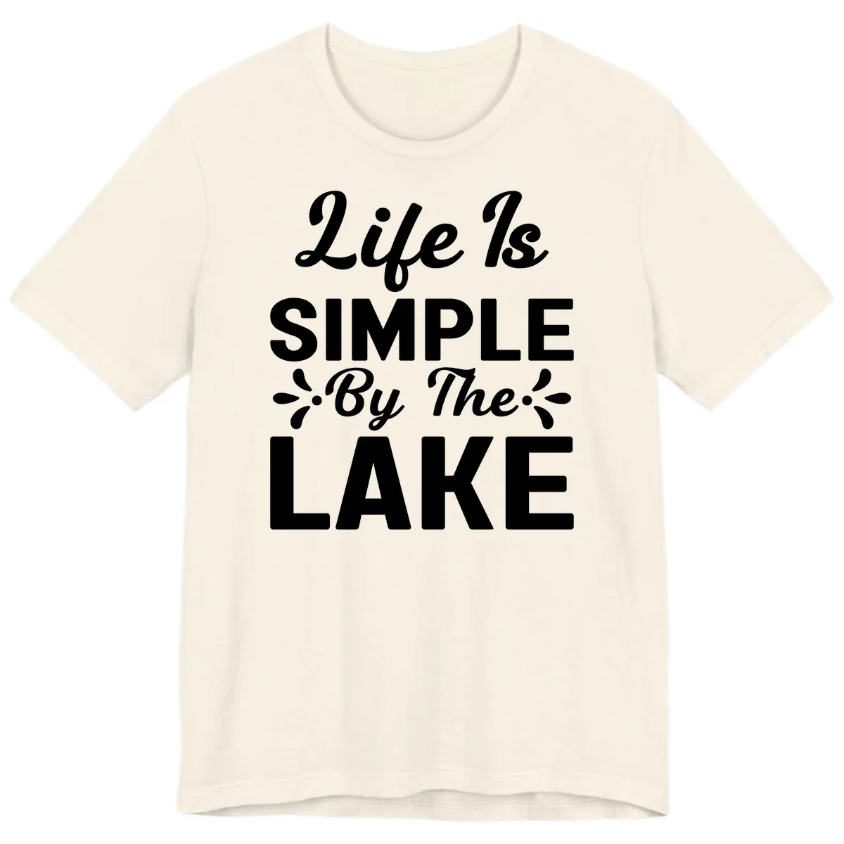 Life Is Simple By The Lake Premium T-Shirt in Natural