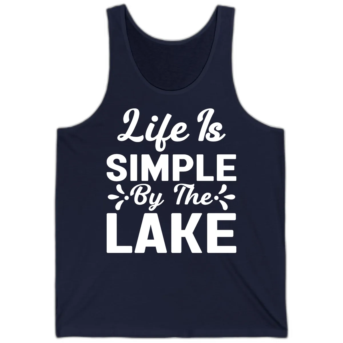 Life Is Simple By The Lake Tank in Navy