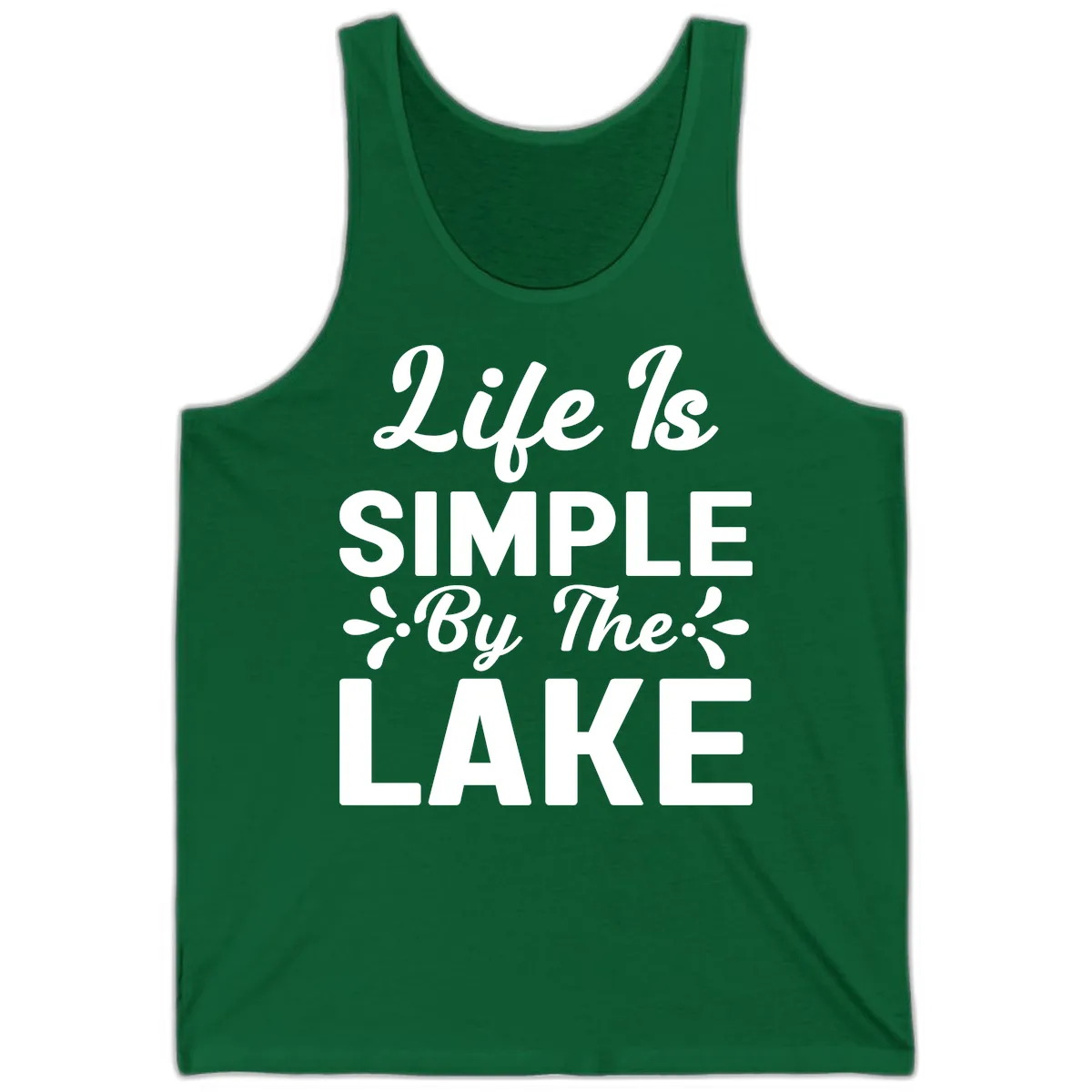 Life Is Simple By The Lake Tank in Kelly