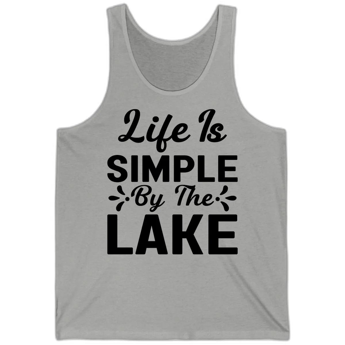 Life Is Simple By The Lake Tank in Athletic Heather