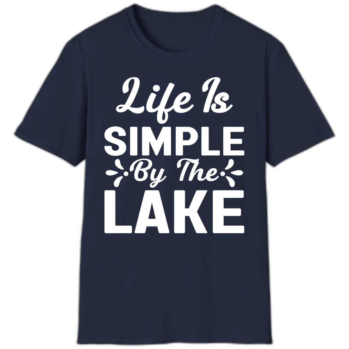Life Is Simple By The Lake T-Shirt in Navy