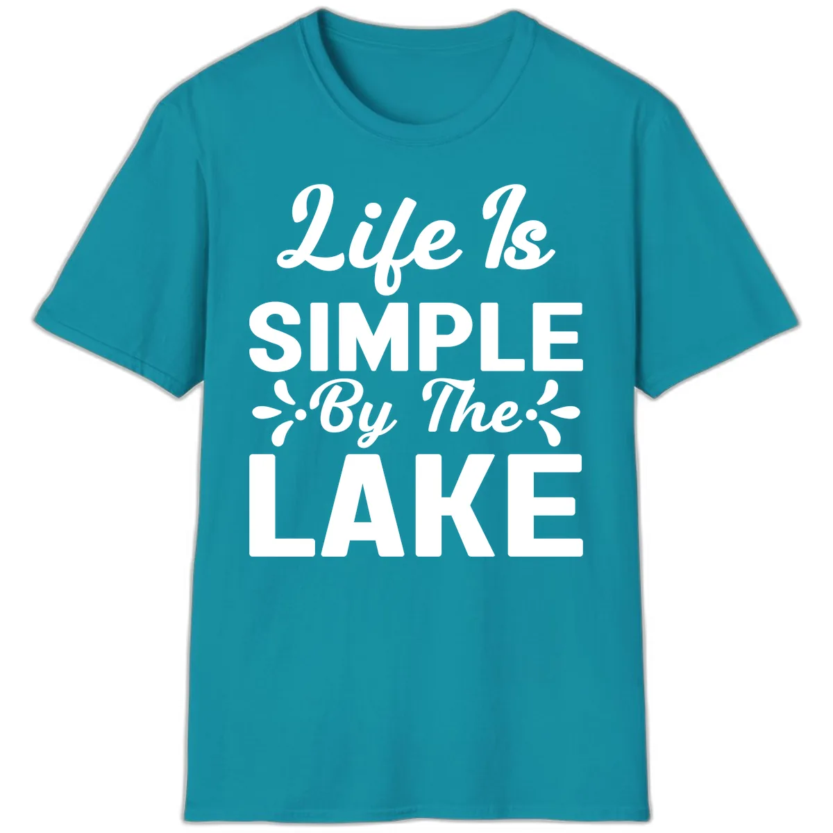 Life Is Simple By The Lake T-Shirt in Tropical Blue