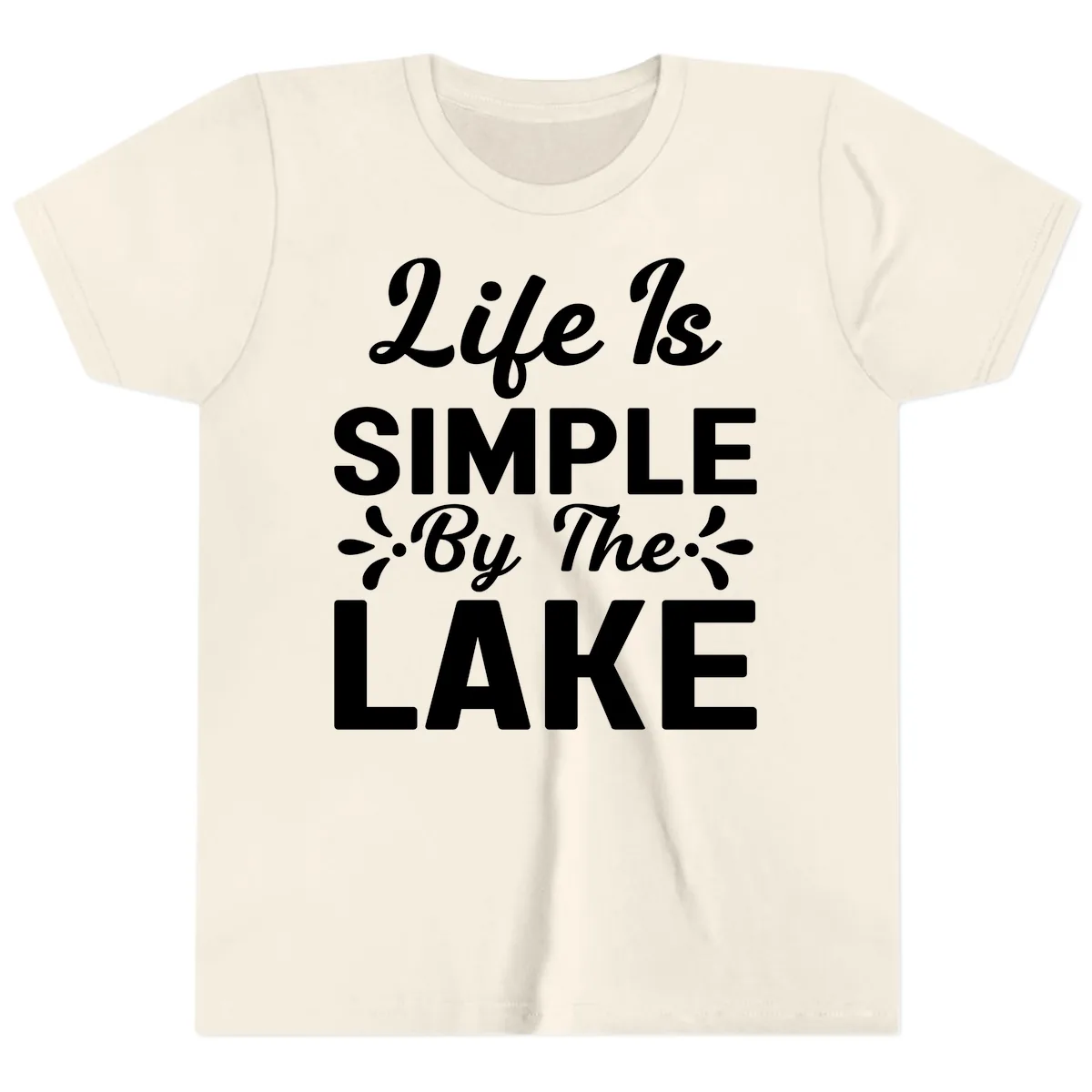 Life Is Simple By The Lake Youth T-Shirt in Natural