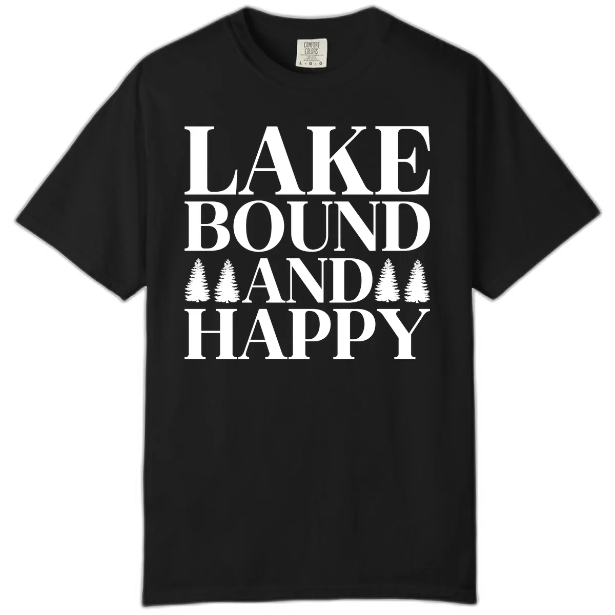 Lake Bound And Happy Design Comfort Color in Black