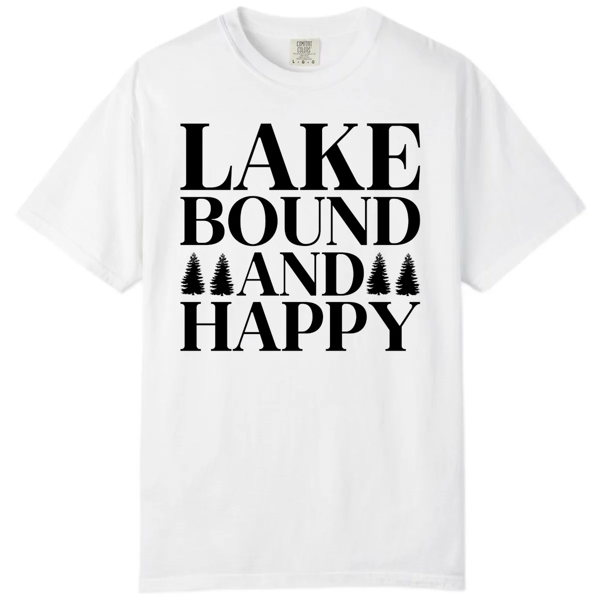 Lake Bound And Happy Design Comfort Color in White