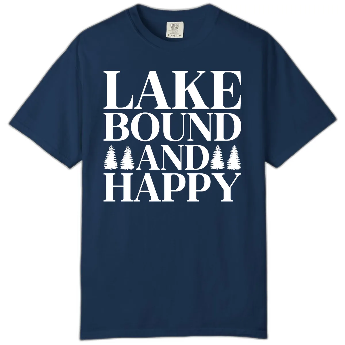 Lake Bound And Happy Design Comfort Color in Navy