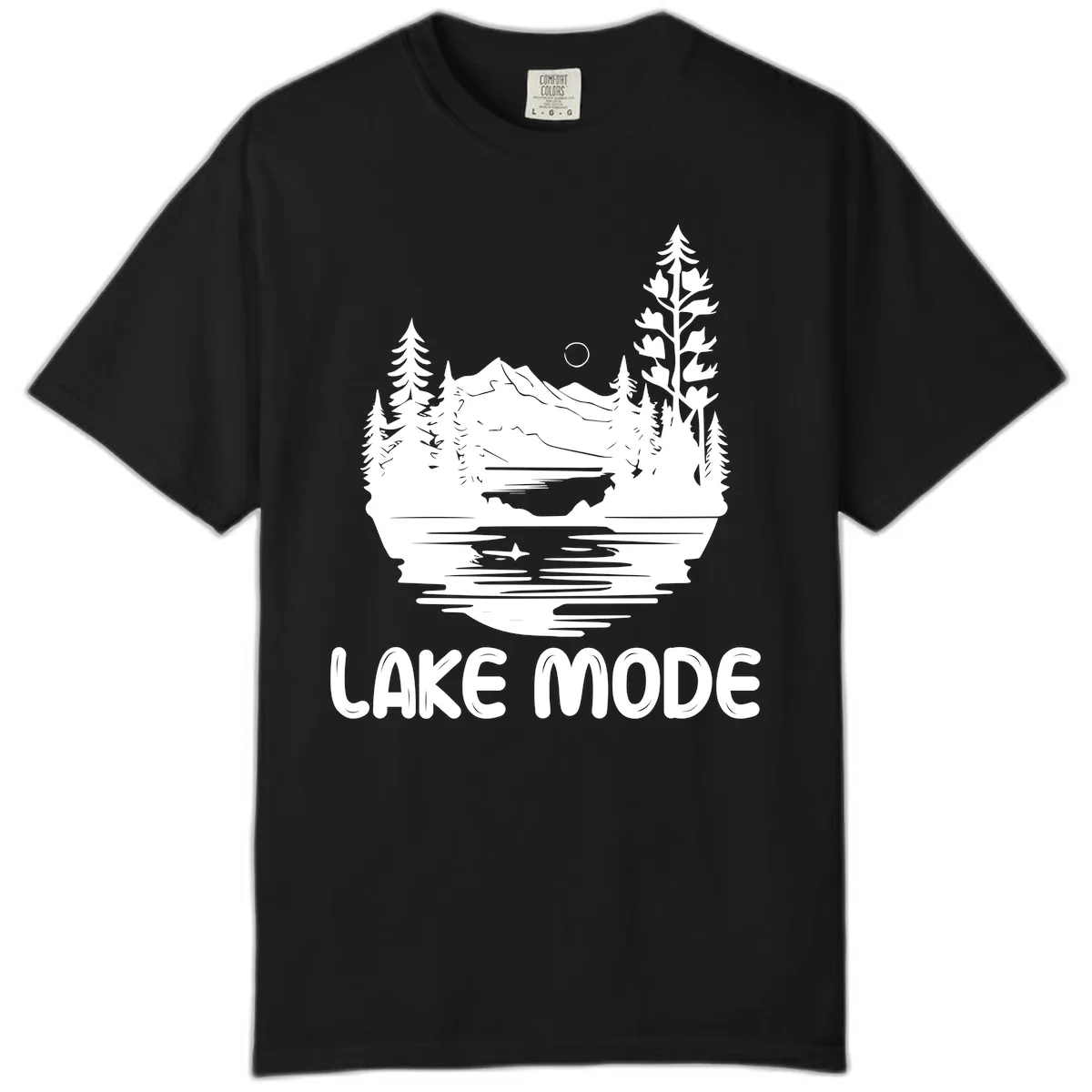 Lake Mode Mountain Landscape Comfort Color in Black