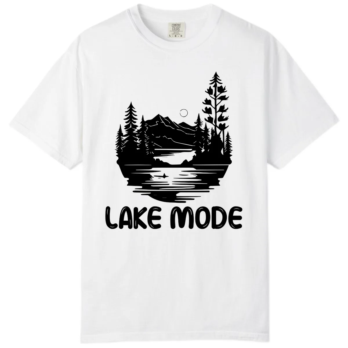 Lake Mode Mountain Landscape Comfort Color in White