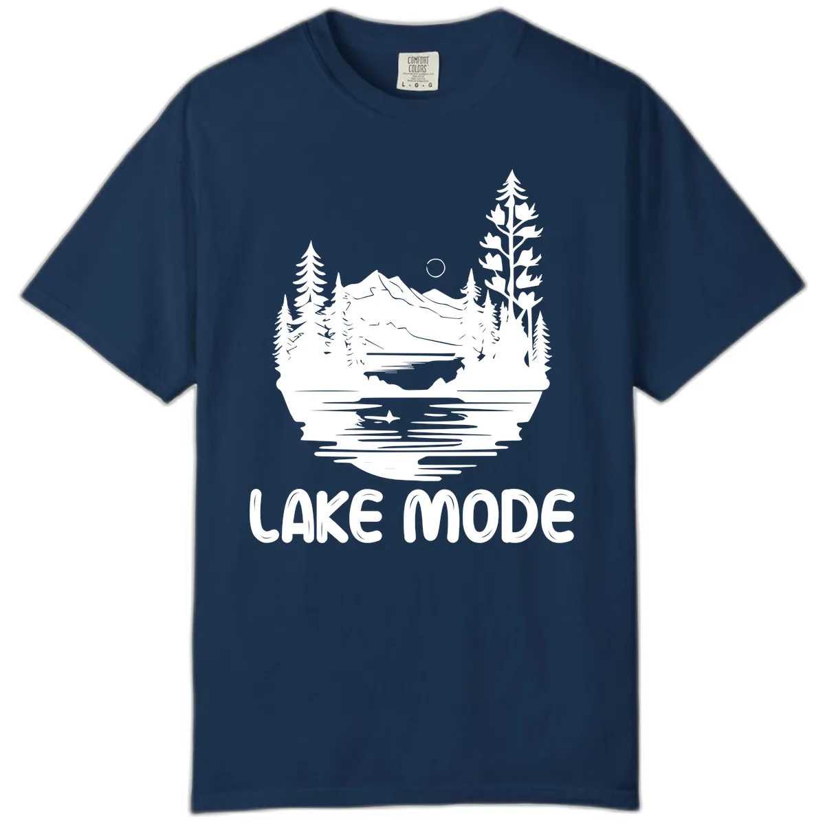 Lake Mode Mountain Landscape Comfort Color in Navy