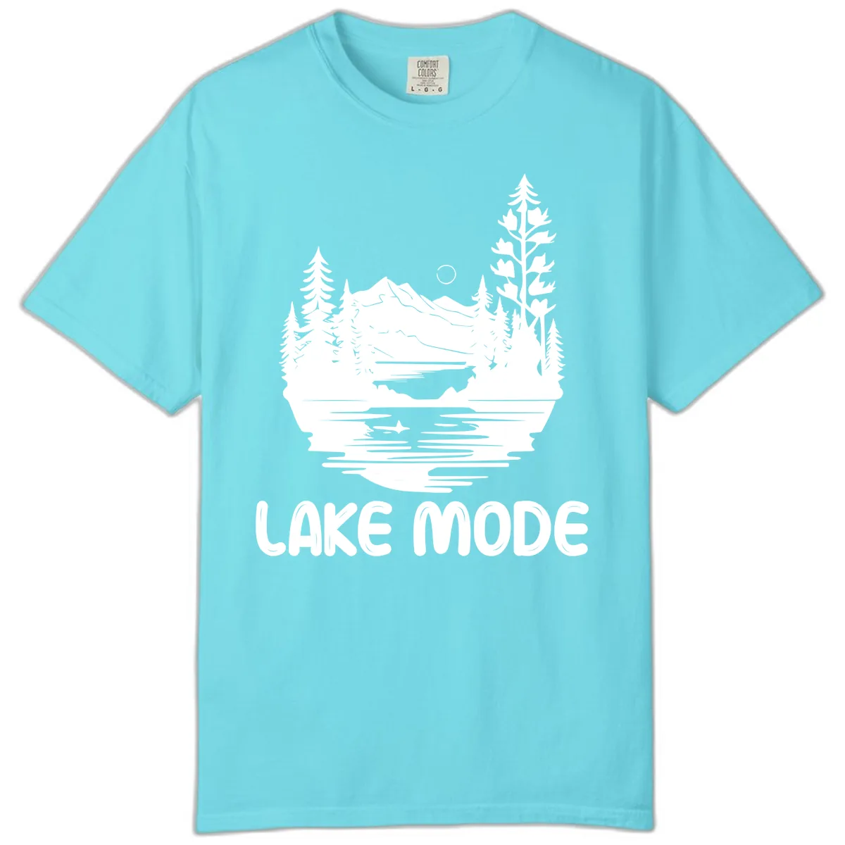 Lake Mode Mountain Landscape Comfort Color in Lagoon Blue