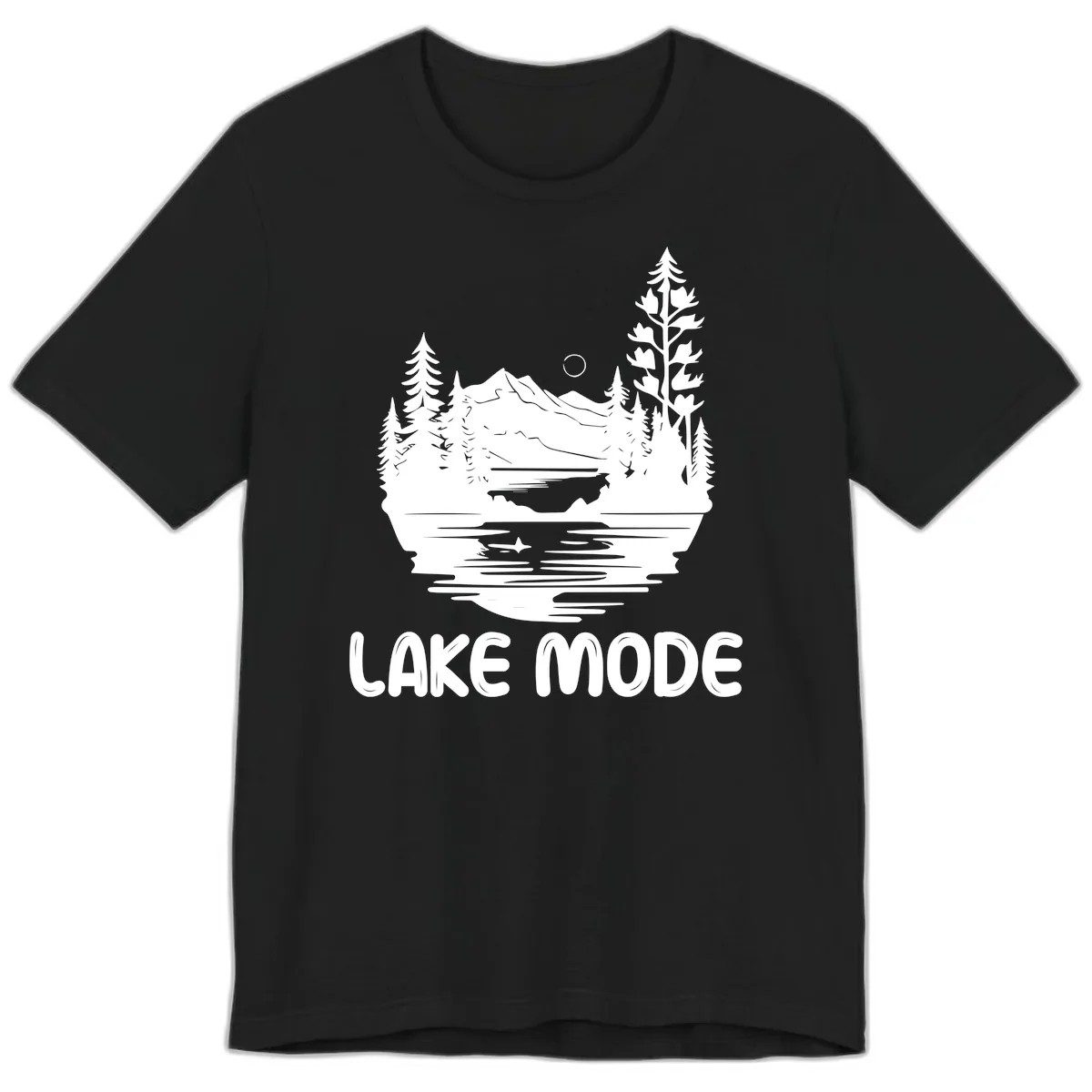 Lake Mode Mountain Landscape Premium T-Shirt in Black