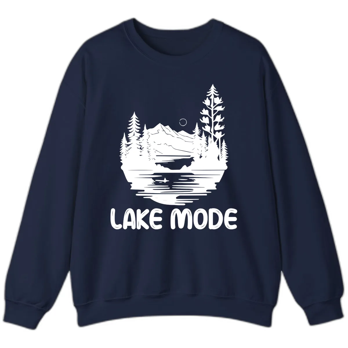 Lake Mode Mountain Landscape Sweatshirt in Navy