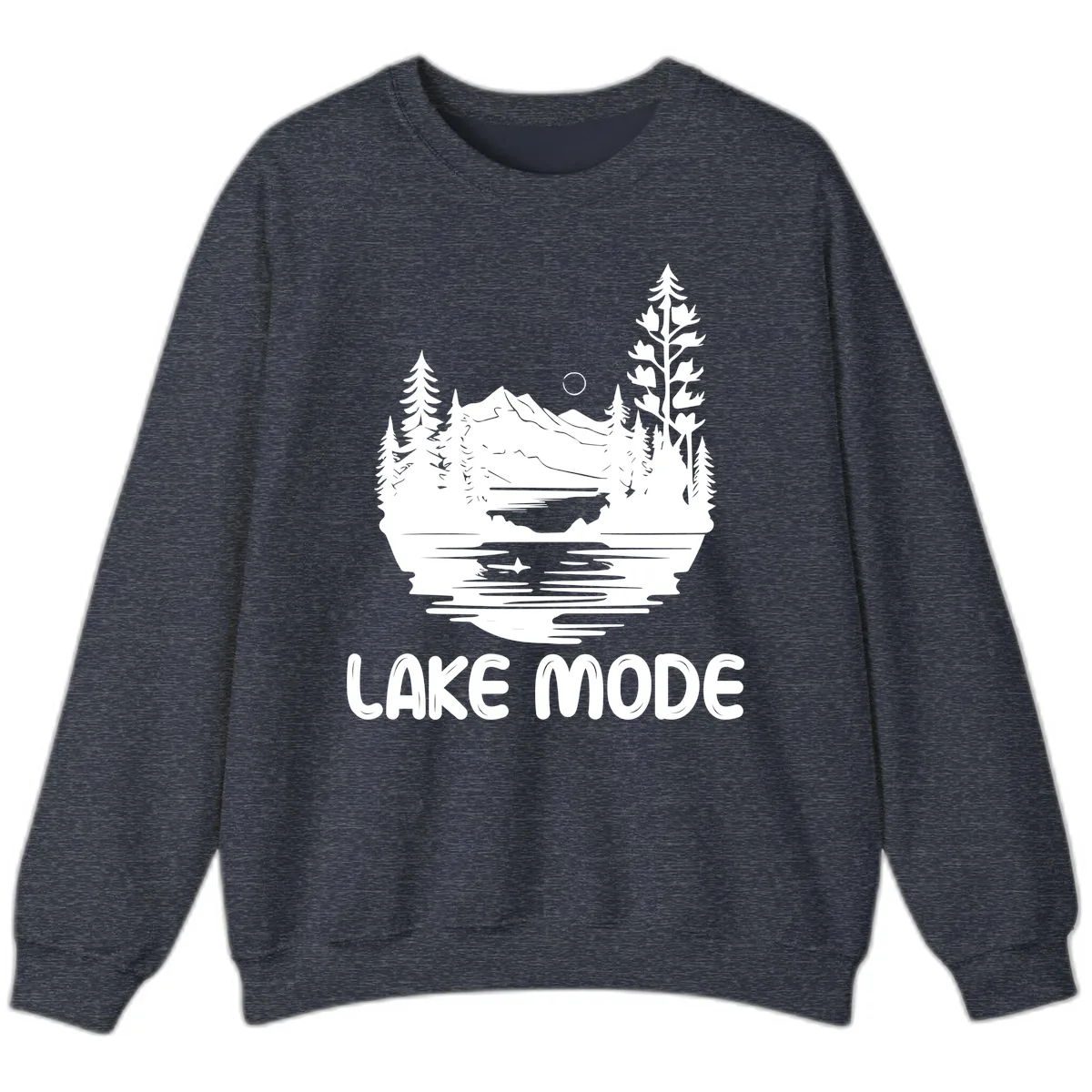 Lake Mode Mountain Landscape Sweatshirt in Heather Sport Dark Navy