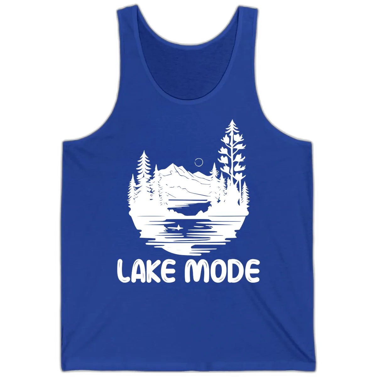 Lake Mode Mountain Landscape Tank in True Royal