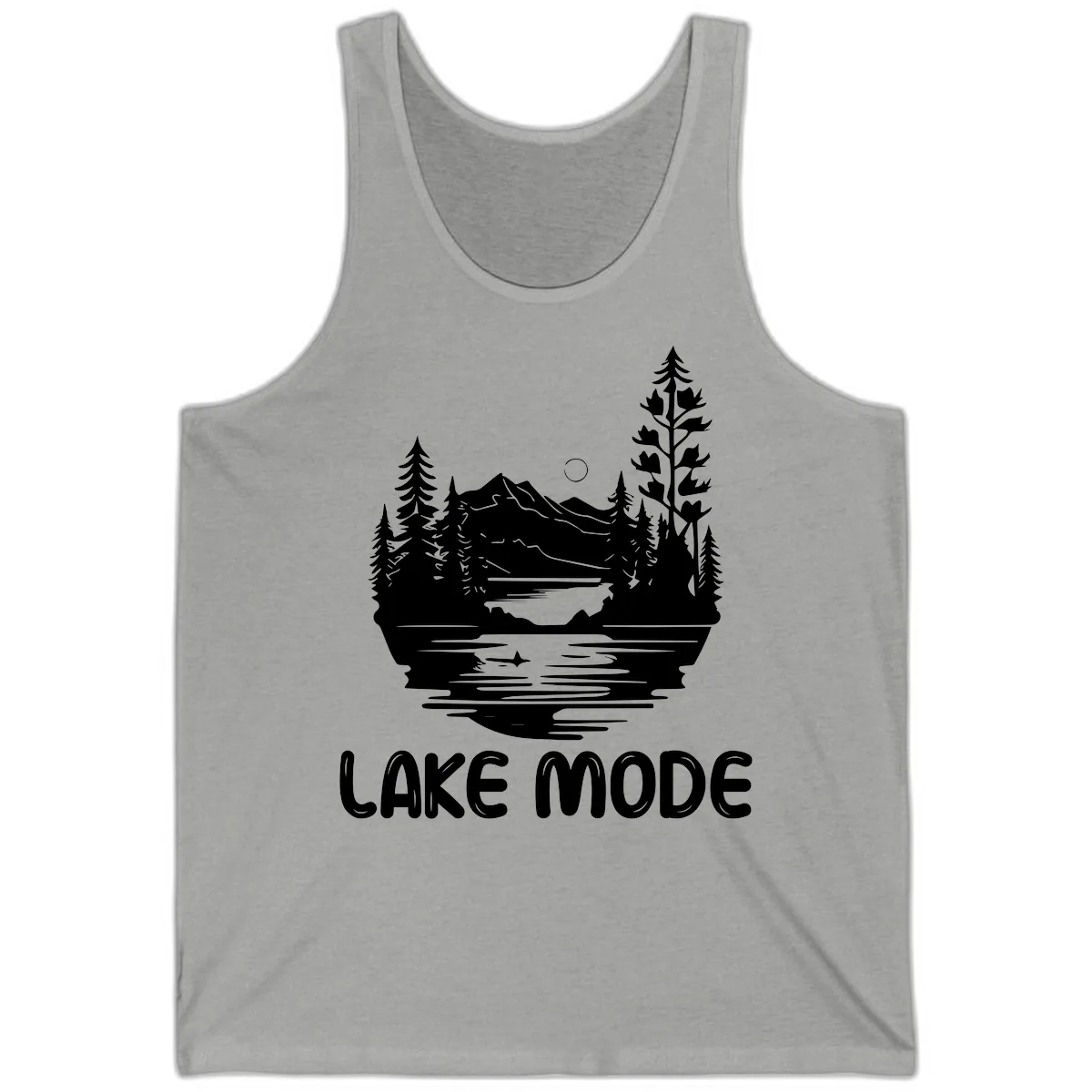 Lake Mode Mountain Landscape Tank in Athletic Heather