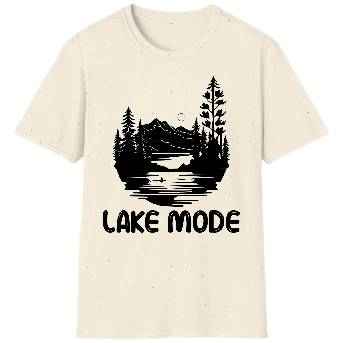 Lake Mode Mountain Landscape T-Shirt in Natural
