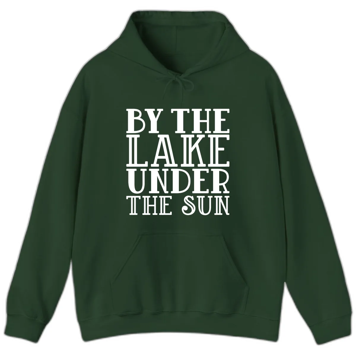 By The Lake Under The Sun Hoodie in Forest Green