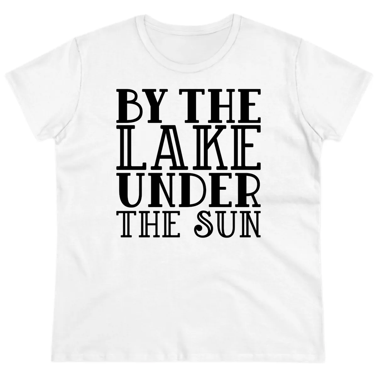 By The Lake Under The Sun Ladies Tee in White