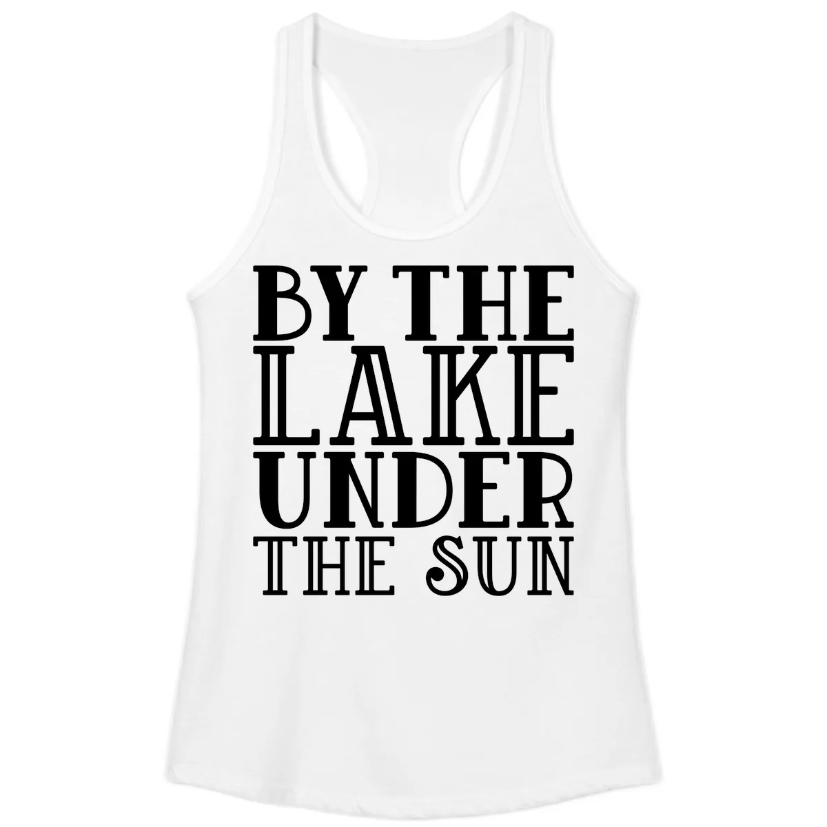By The Lake Under The Sun Ladies Tank in White