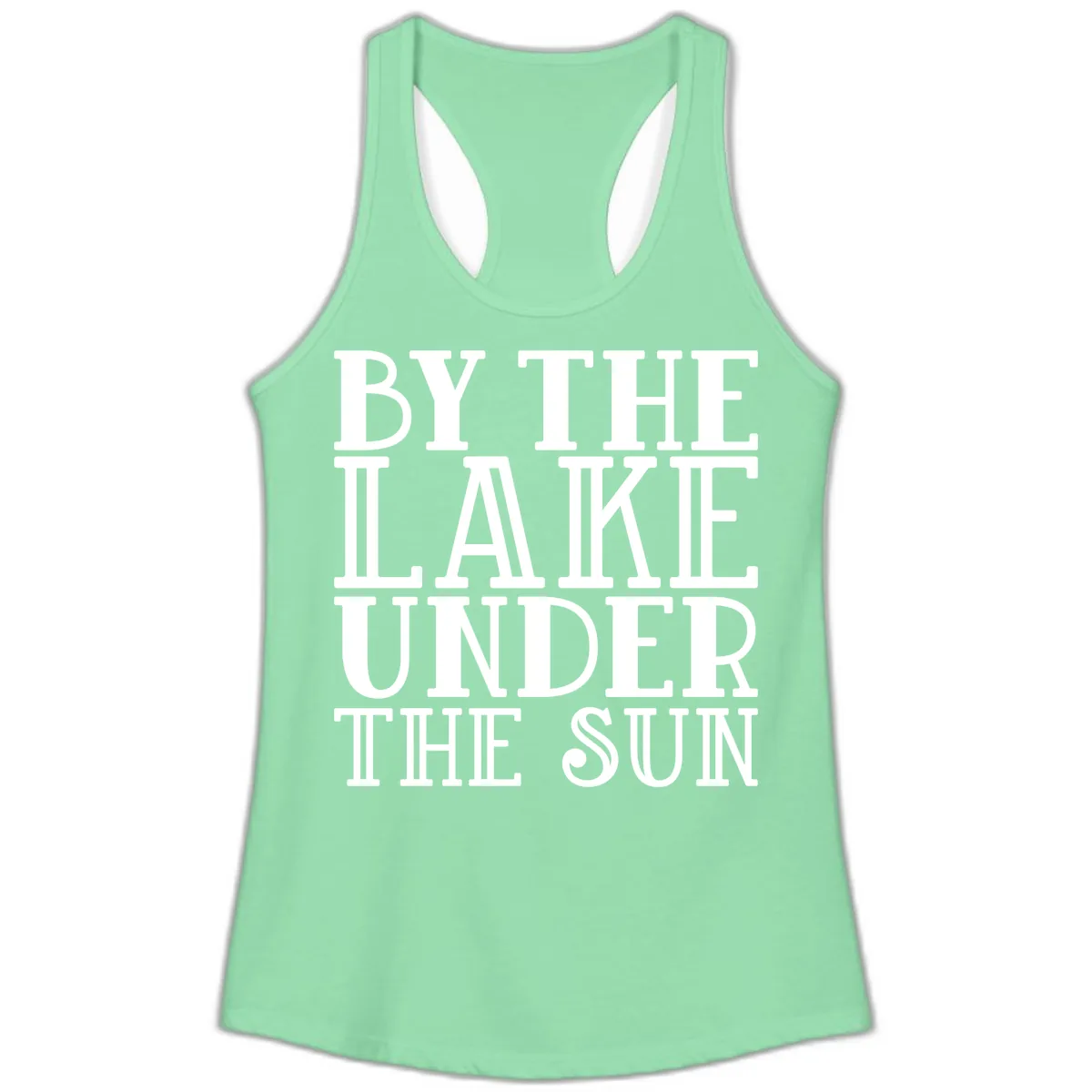 By The Lake Under The Sun Ladies Tank in Solid Mint