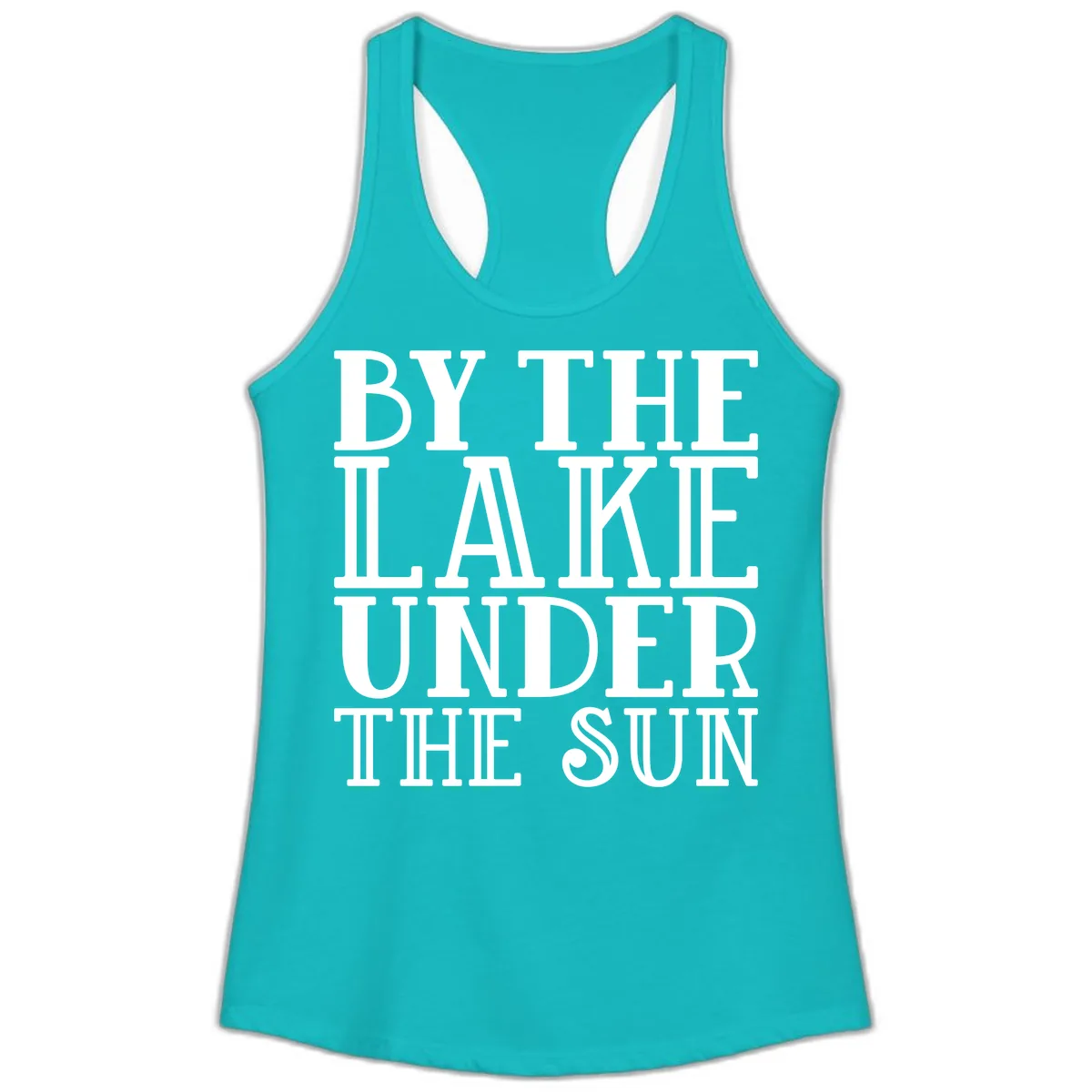 By The Lake Under The Sun Ladies Tank in Tahiti Blue
