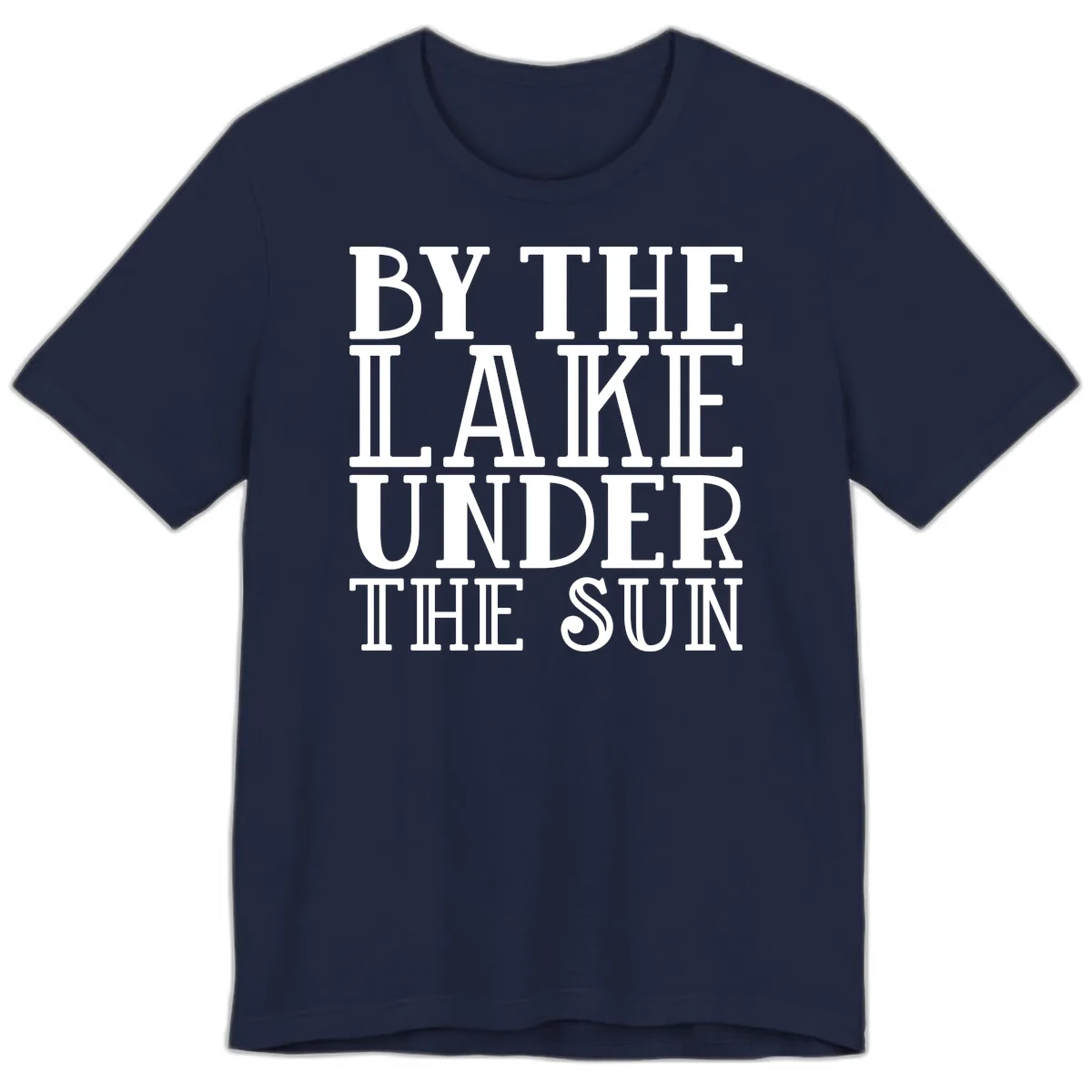 By The Lake Under The Sun Premium T-Shirt in Navy