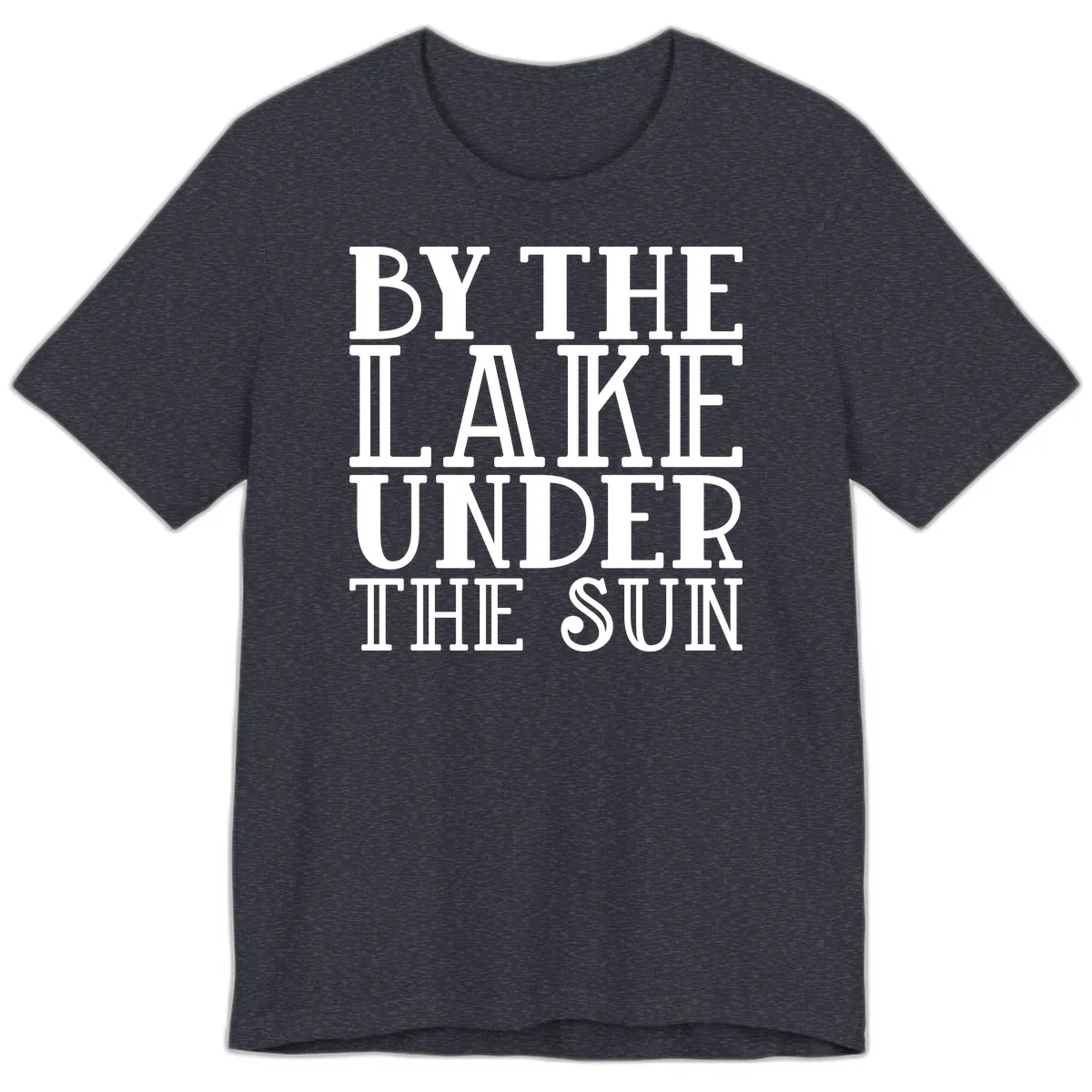 By The Lake Under The Sun Premium T-Shirt in Heather Navy