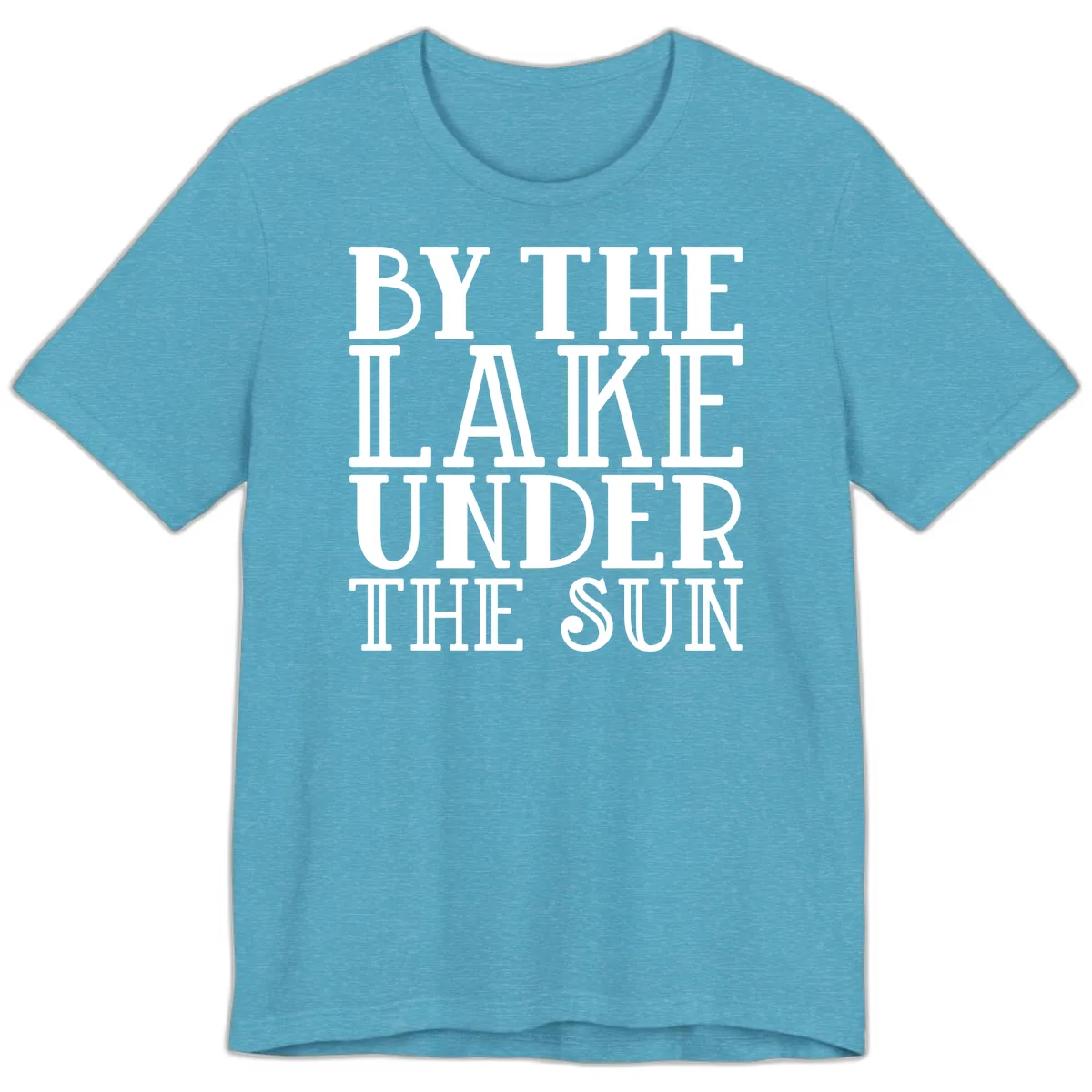By The Lake Under The Sun Premium T-Shirt in Heather Aqua