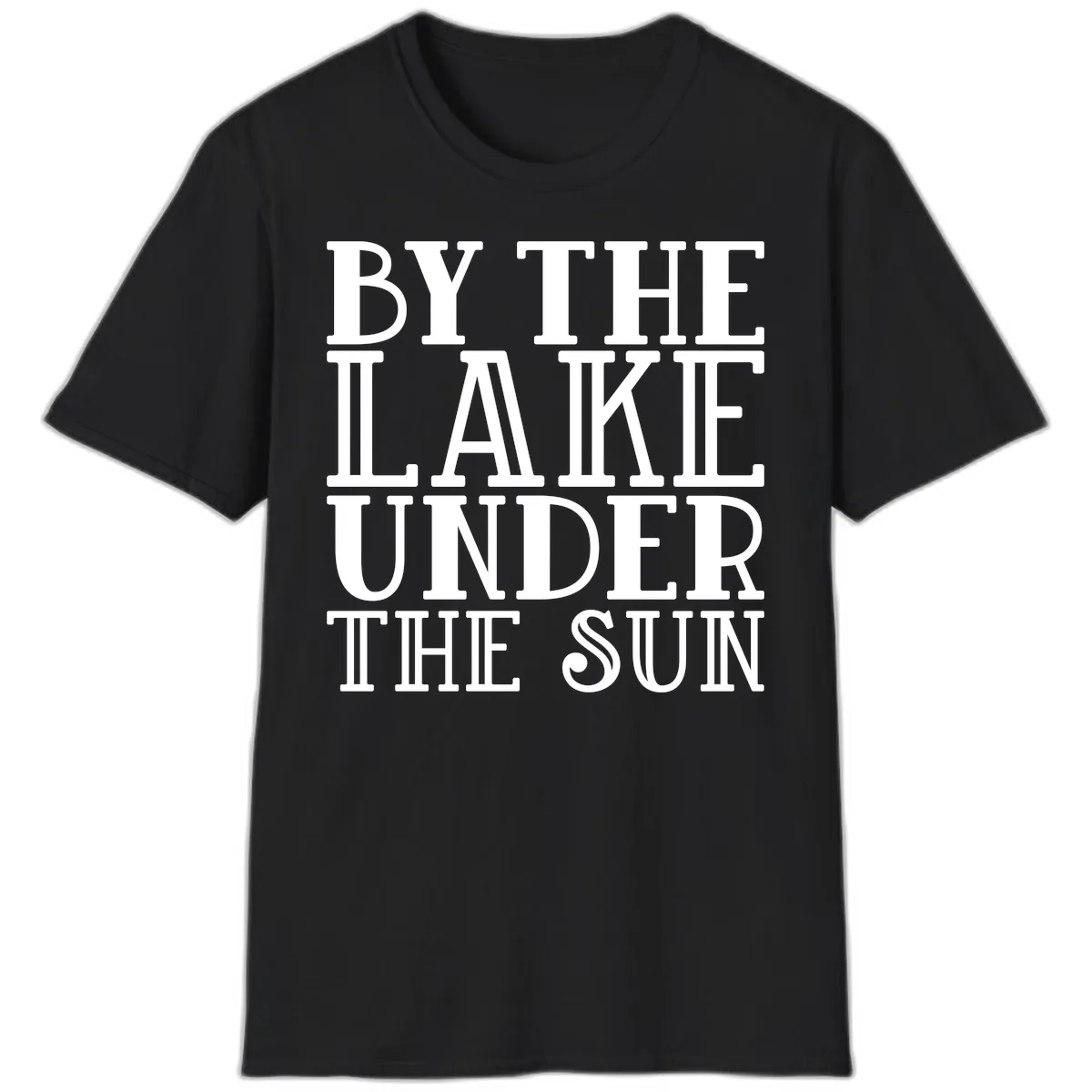 By The Lake Under The Sun T-Shirt in Black