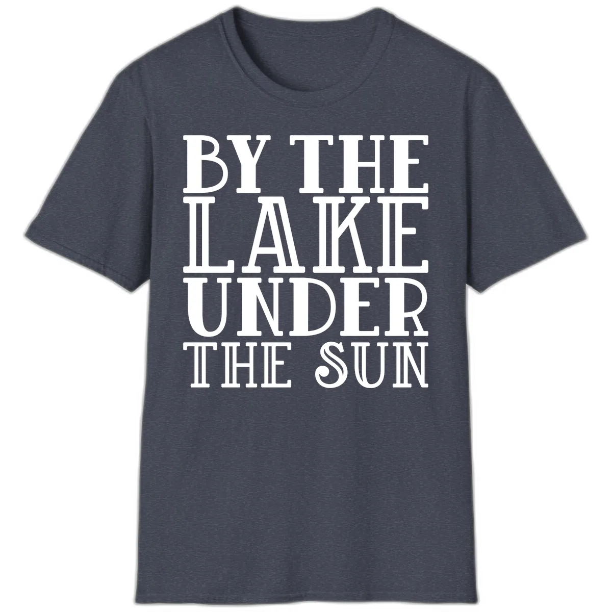By The Lake Under The Sun T-Shirt in Heather Navy