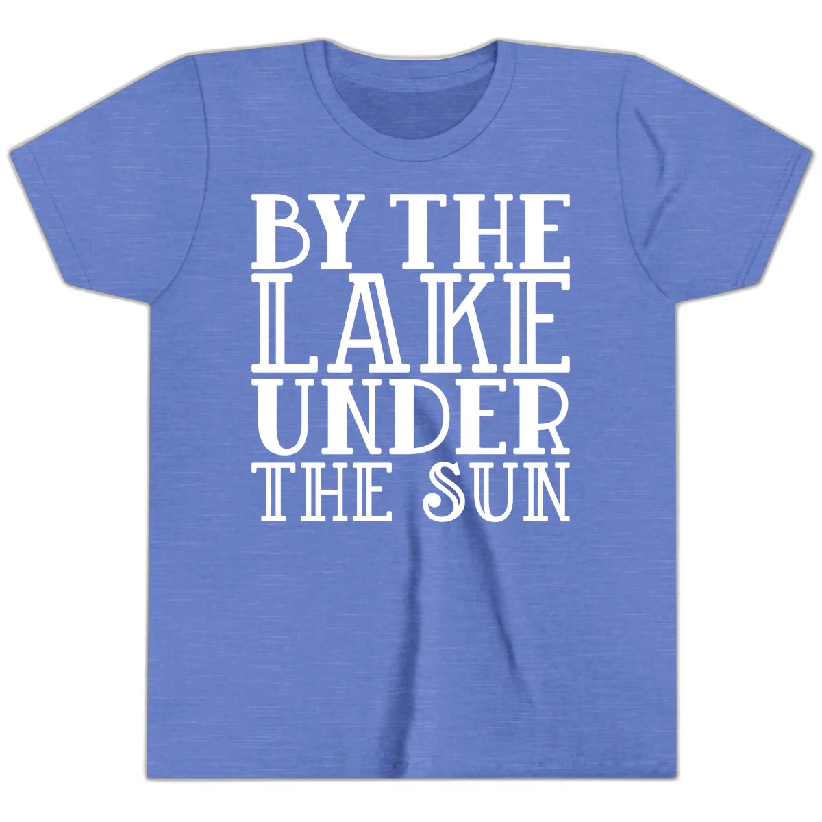 By The Lake Under The Sun Youth T-Shirt in Heather Columbia Blue