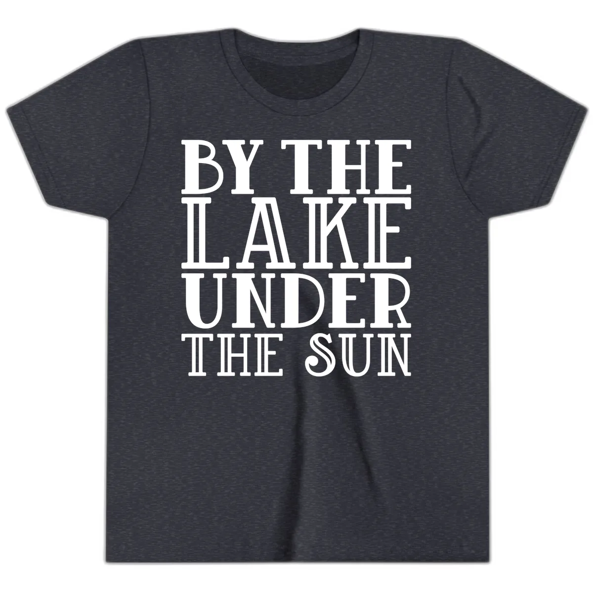 By The Lake Under The Sun Youth T-Shirt in Heather Navy