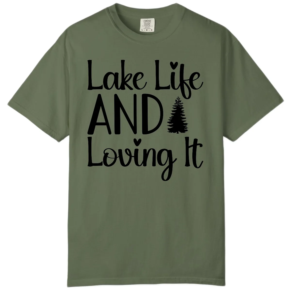 Lake Life And Loving It Typography Comfort Color in Sage