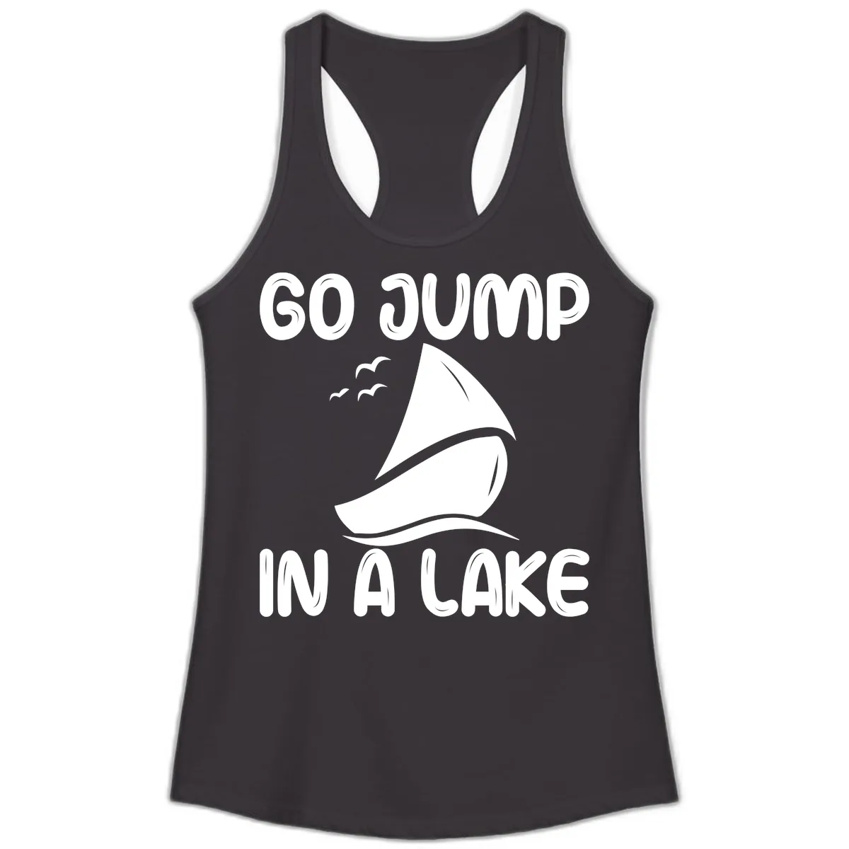 Go Jump In A Lake Sailboat Ladies Tank in Black