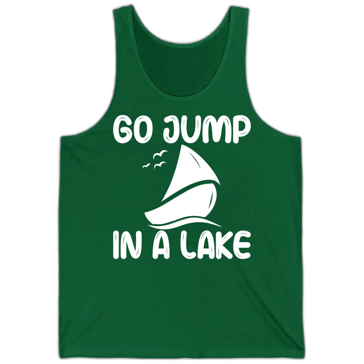 Go Jump In A Lake Sailboat Tank in Kelly