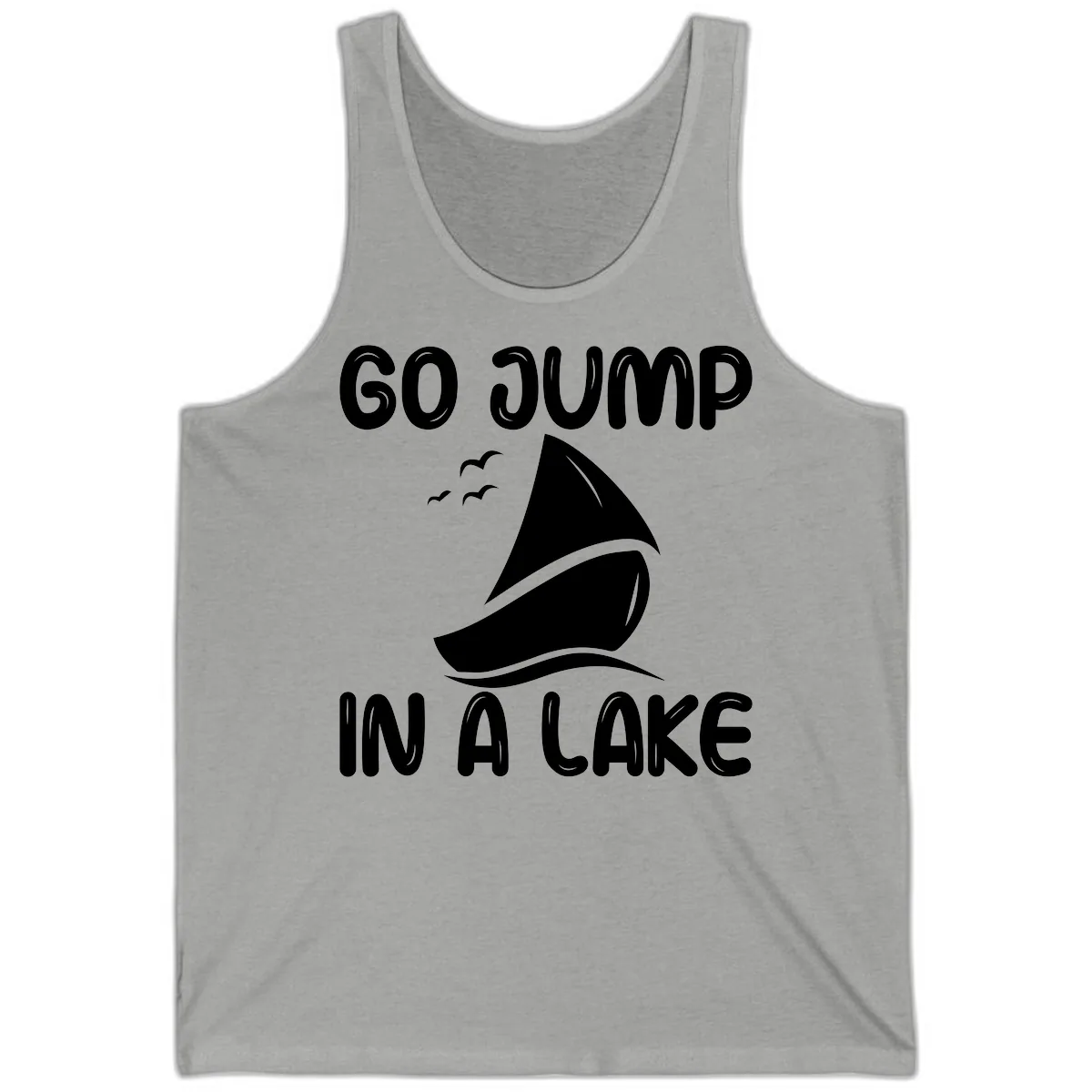 Go Jump In A Lake Sailboat Tank in Athletic Heather