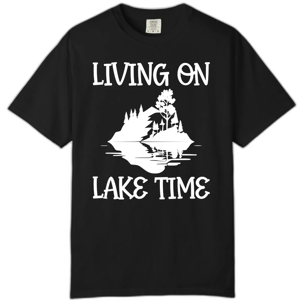 Living On Lake Time Scenic Design Comfort Color in Black