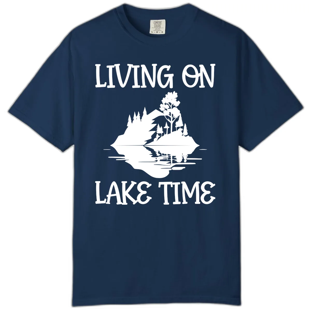Living On Lake Time Scenic Design Comfort Color in Navy