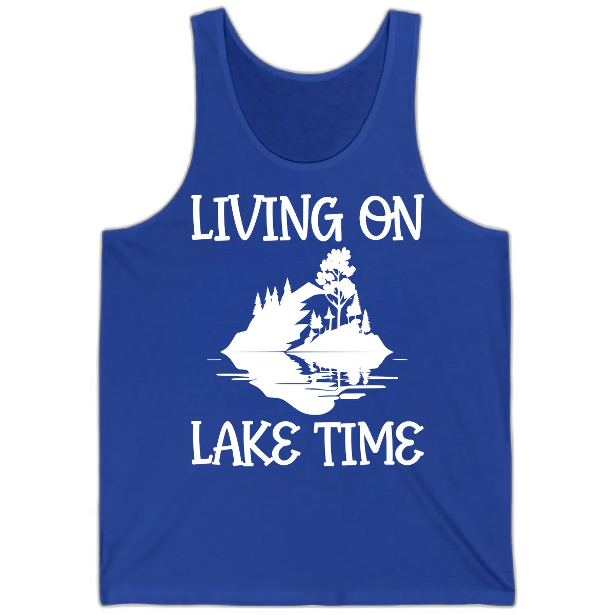 Living On Lake Time Scenic Design Tank in True Royal
