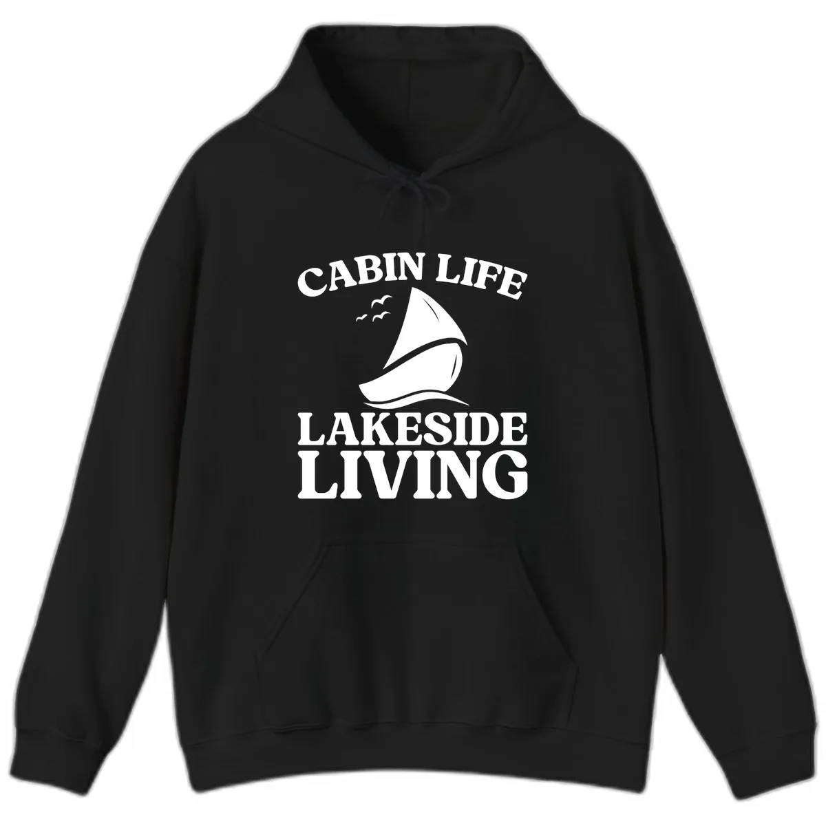 Cabin Life Lakeside Living Hoodie in Black