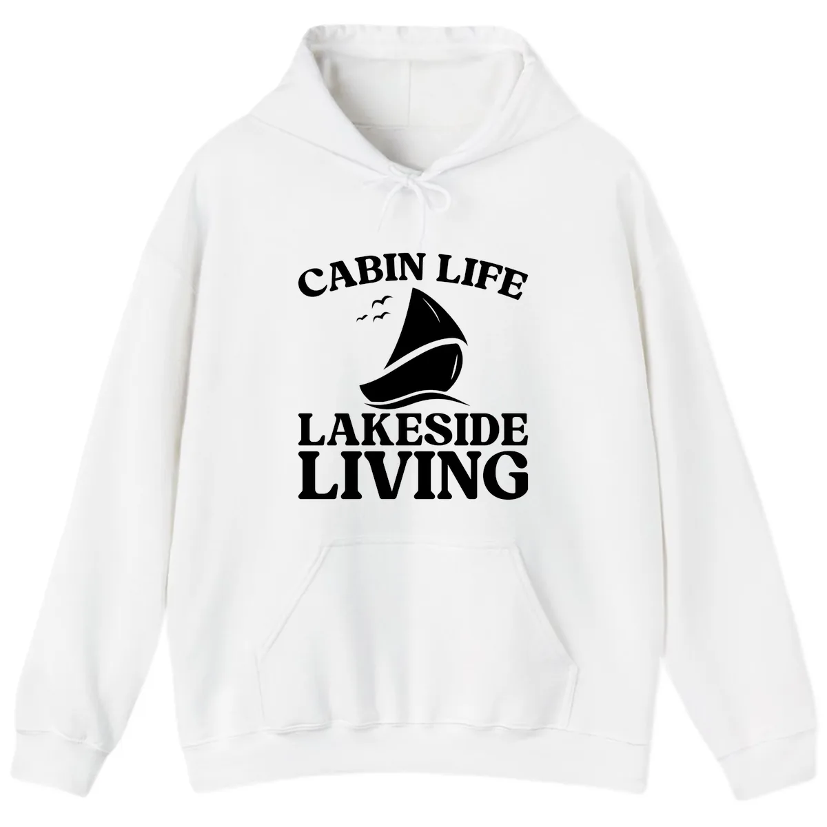 Cabin Life Lakeside Living Hoodie in White