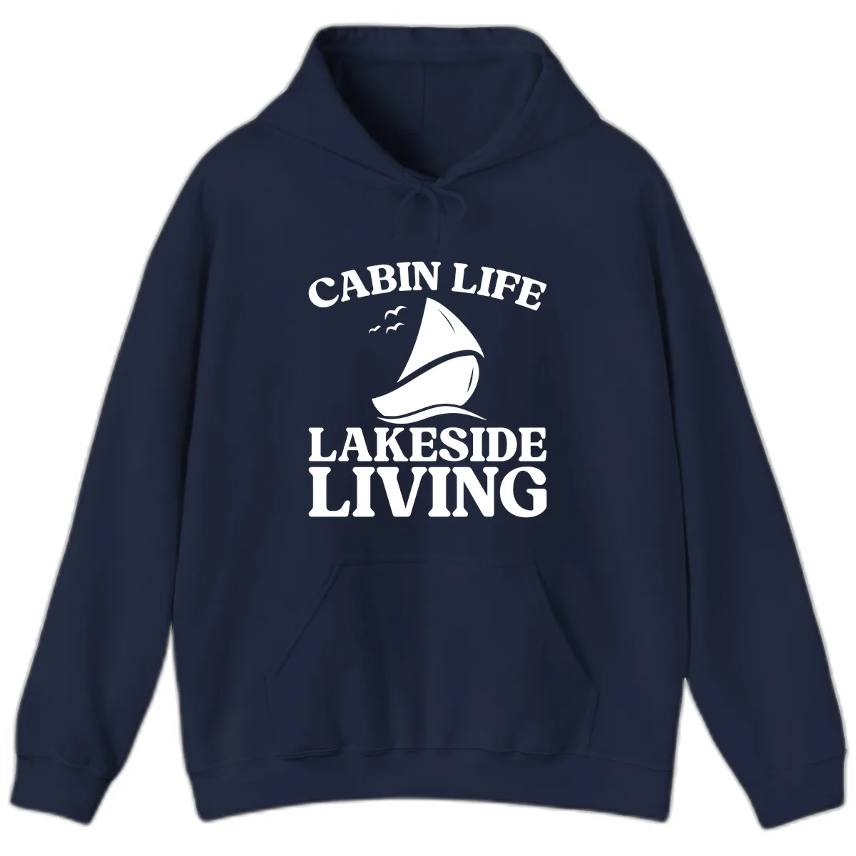 Cabin Life Lakeside Living Hoodie in Navy