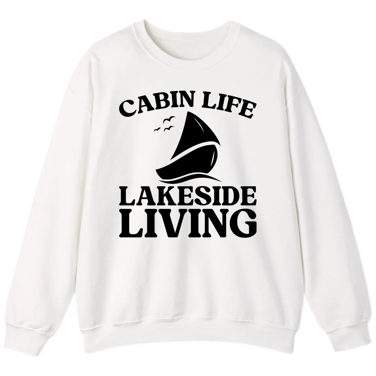 Cabin Life Lakeside Living Sweatshirt in White