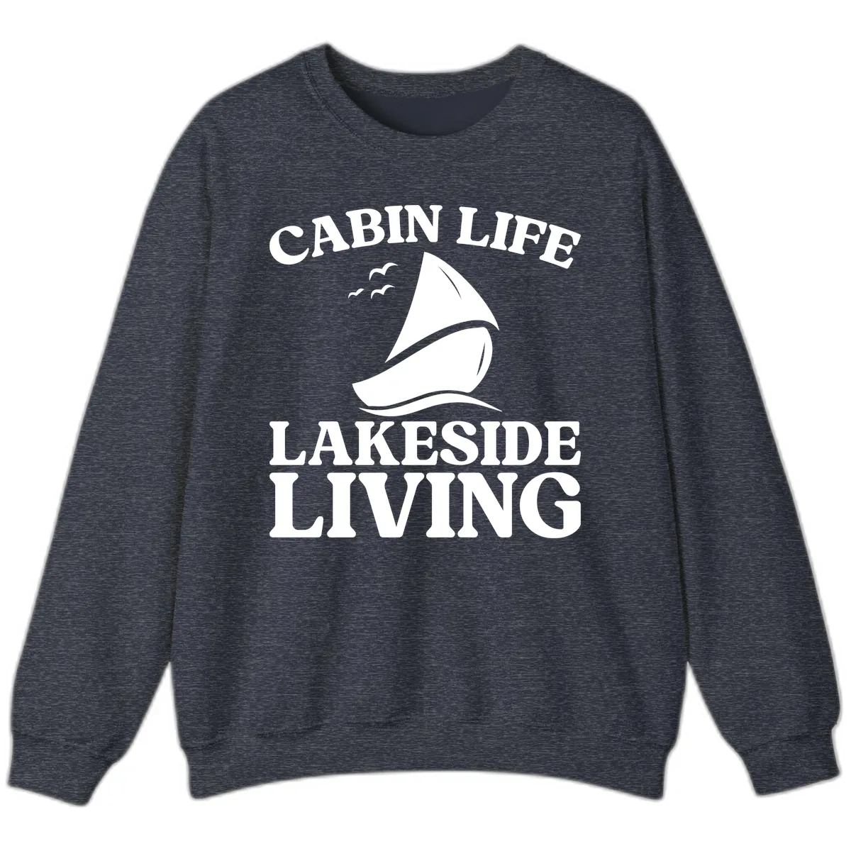 Cabin Life Lakeside Living Sweatshirt in Heather Sport Dark Navy
