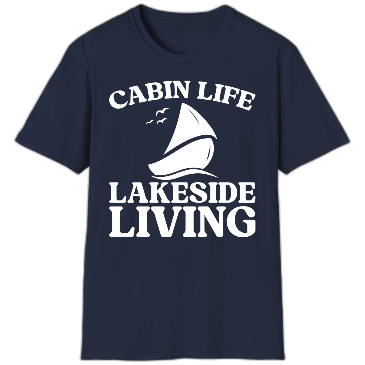 Cabin Life Lakeside Living T-Shirt in Navy