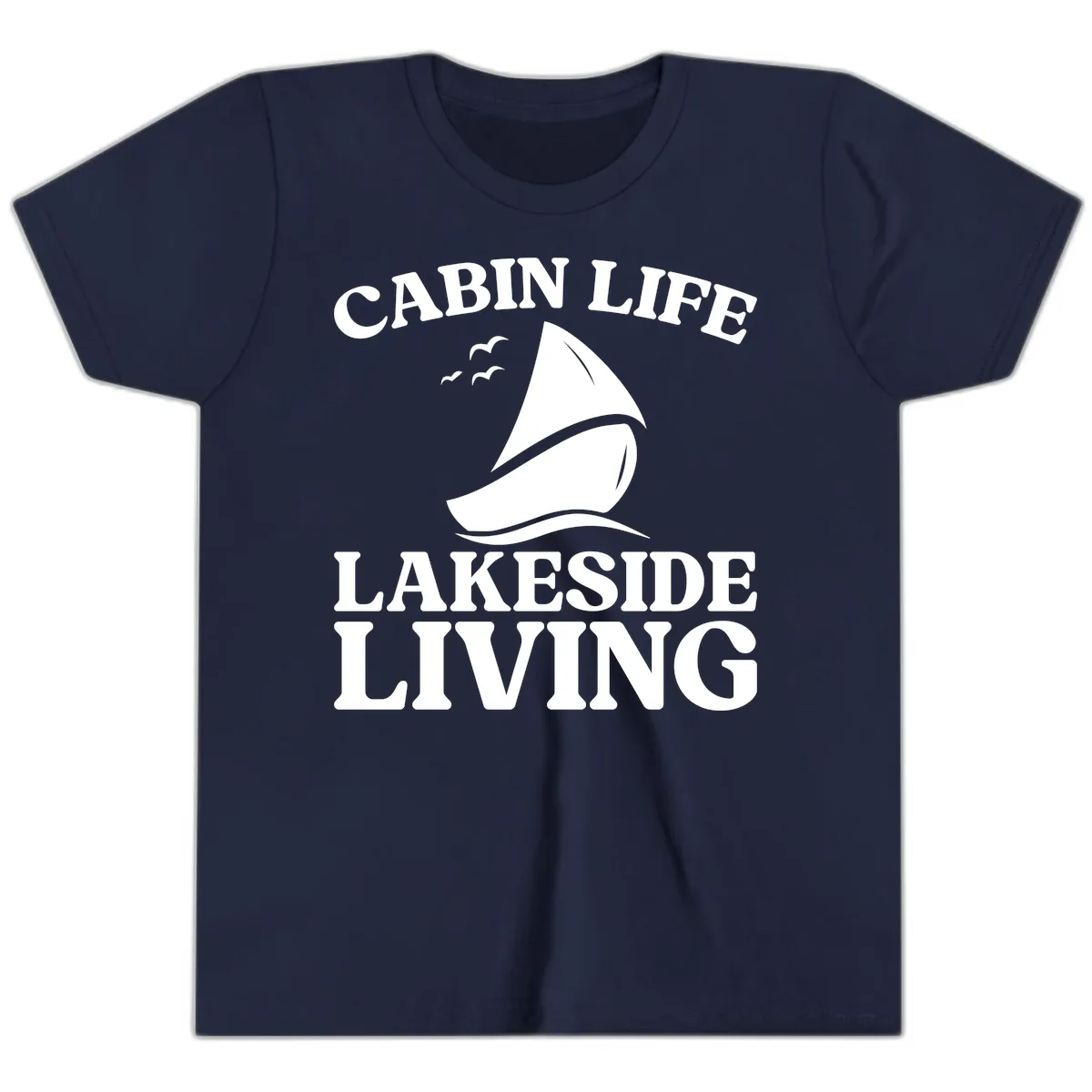 Cabin Life Lakeside Living Youth T-Shirt in Navy
