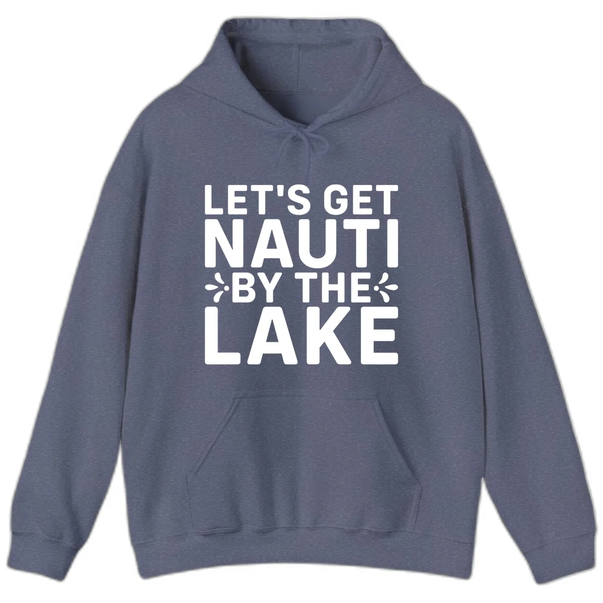 Let's Get Nauti By The Lake Design Hoodie in Heather Navy