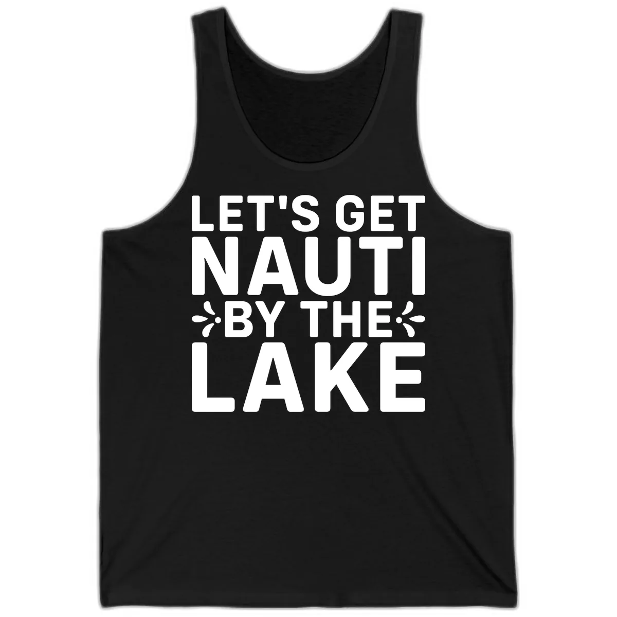 Let's Get Nauti By The Lake Design Tank in Black